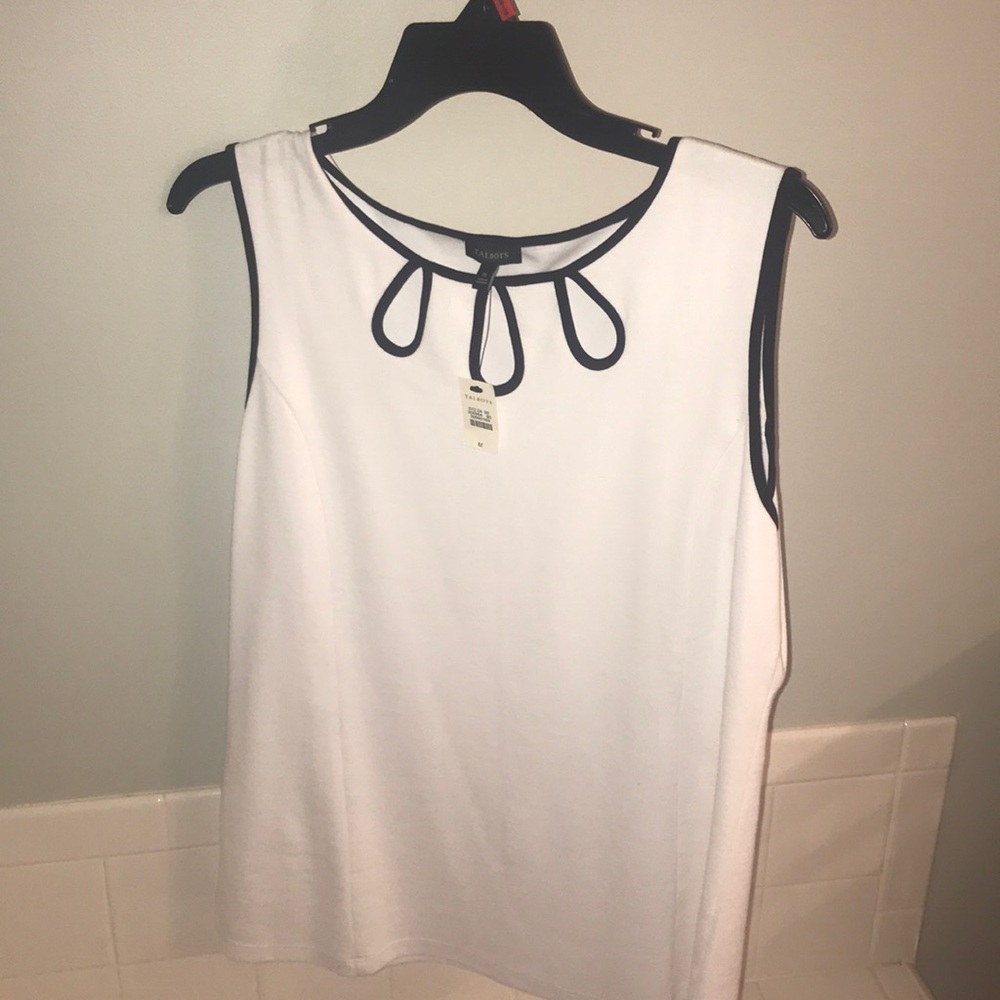 Talbots white and black NWT work top